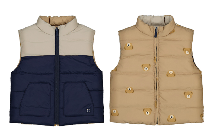 Mayoral Reversible Padded Teddy Print Gilet Style 2348 - Blue